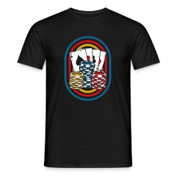 Poker - T-shirt homme - noir - Devant - AI Model Male 178 light (178cm)