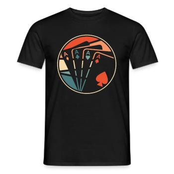 Poker - T-shirt homme - noir - Devant - AI Model Male 178 light (178cm)