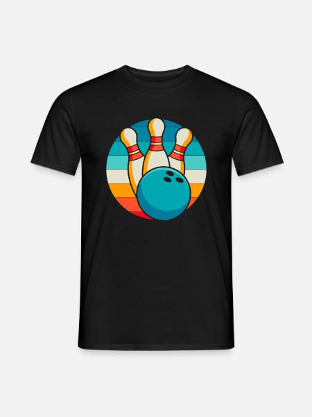 Bowling Bowlen Bowler - Männer T-Shirt - Schwarz