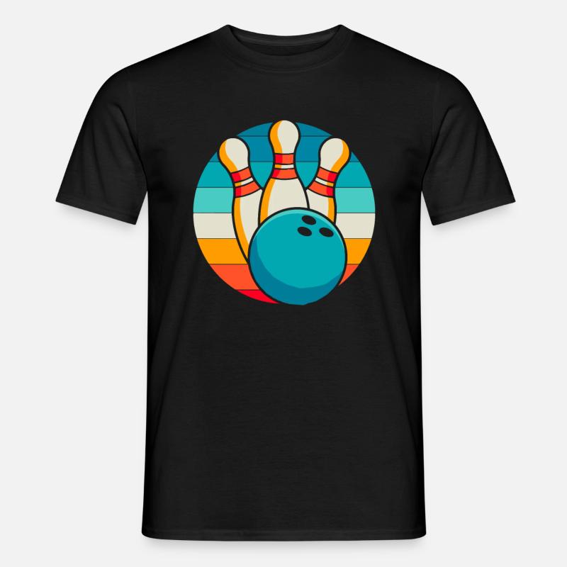 Bowling Bowlen Bowler - Männer T-Shirt - Schwarz