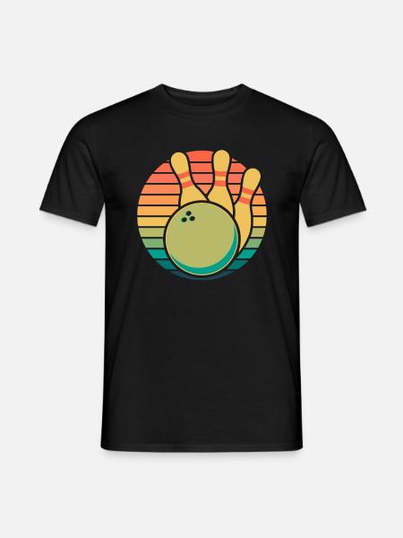 Bowling Bowlen Bowler - Männer T-Shirt - Schwarz