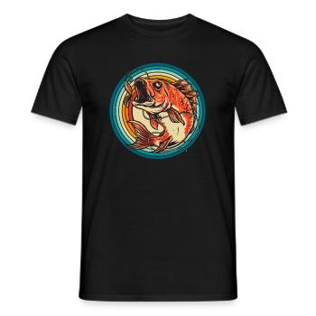Pêche à la ligne - T-shirt homme - noir - Devant - AI Model Male 178 light (178cm)