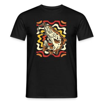 Pêche à la ligne - T-shirt homme - noir - Devant - AI Model Male 178 light (178cm)