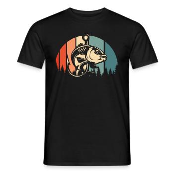 Angler Fishing - Men's T-Shirt - black - Front - AI Model Male 178 light (178cm)