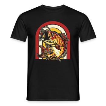 Angler Fishing - Men's T-Shirt - black - Front - AI Model Male 178 light (178cm)