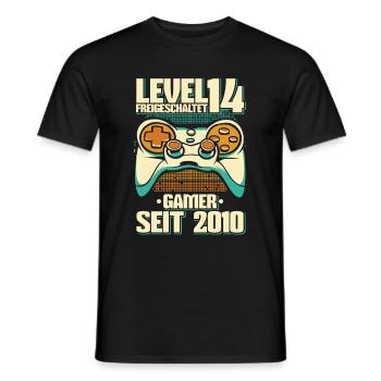 Gaming 14. Geburtstag 5 Jahre Gamer - Männer T-Shirt - Schwarz - Vorne - AI Model Male 178 light (178cm)