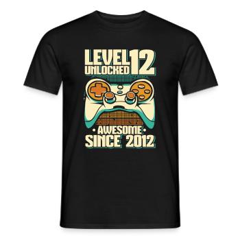 Gaming 12. Geburtstag 12 Jahre Gamer - Männer T-Shirt - Schwarz - Vorne - AI Model Male 178 light (178cm)