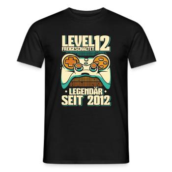 Gaming 12. Geburtstag 12 Jahre Gamer - Männer T-Shirt - Schwarz - Vorne - AI Model Male 178 light (178cm)