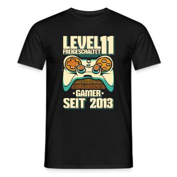 Gaming 11. Geburtstag 11 Jahre Gamer - Männer T-Shirt - Schwarz - Vorne - AI Model Male 178 light (178cm)