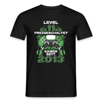 Gaming 11. Geburtstag 11 Jahre Gamer - Männer T-Shirt - Schwarz - Vorne - AI Model Male 178 light (178cm)