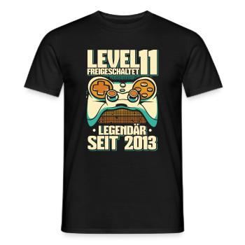 Gaming 11. Geburtstag 11 Jahre Gamer - Männer T-Shirt - Schwarz - Vorne - AI Model Male 178 light (178cm)