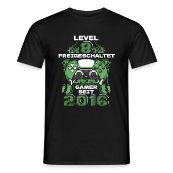 Gaming 8. Geburtstag 8 Jahre Gamer - Männer T-Shirt - Schwarz - Vorne - AI Model Male 178 light (178cm)