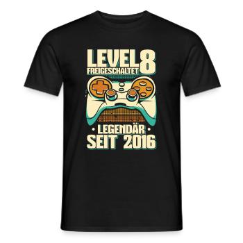 Gaming 8. Geburtstag 8 Jahre Gamer - Männer T-Shirt - Schwarz - Vorne - AI Model Male 178 light (178cm)