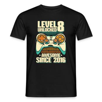 Gaming 8. Geburtstag 8 Jahre Gamer - Männer T-Shirt - Schwarz - Vorne - AI Model Male 178 light (178cm)