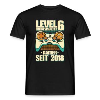 Gaming .6 Geburtstag 6 Jahre Gamer - Männer T-Shirt - Schwarz - Vorne - AI Model Male 178 light (178cm)