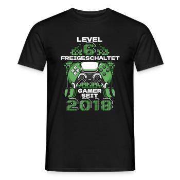 Gaming .6 Geburtstag 6 Jahre Gamer - Männer T-Shirt - Schwarz - Vorne - AI Model Male 178 light (178cm)