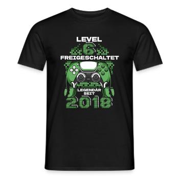 Gaming .6 Geburtstag 6 Jahre Gamer - Männer T-Shirt - Schwarz - Vorne - AI Model Male 178 light (178cm)