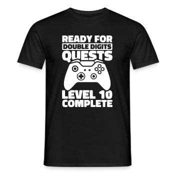 Gaming 10e anniversaire 10 ans Gamer - T-shirt homme - noir - Devant - AI Model Male 178 light (178cm)