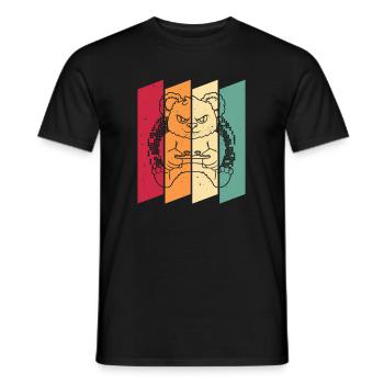 Gamer Gaming Gaming Panda Bear - Men's T-Shirt - black - Front - AI Model Male 178 light (178cm)