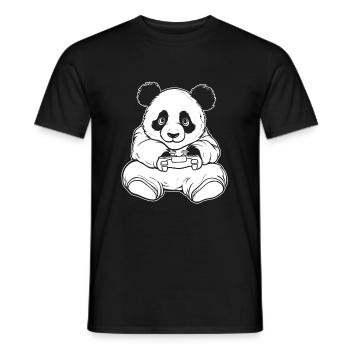 Gamer Gaming Gaming Panda Bear - Men's T-Shirt - black - Front - AI Model Male 178 light (178cm)