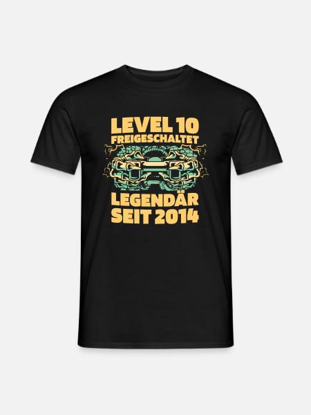 Gaming 10. Geburtstag 10 Jahre Gamer - Männer T-Shirt - Schwarz