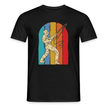 Pêche à la ligne - T-shirt homme - noir - Devant - AI Model Male 178 light (178cm)