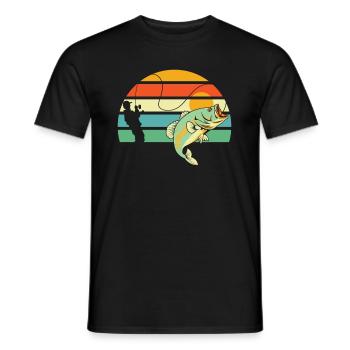 Angler Fishing - Men's T-Shirt - black - Front - AI Model Male 178 light (178cm)