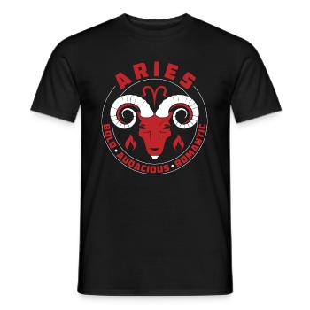 Aries Zodiac Signs Features - Men's T-Shirt - black - Front - AI Model Male 178 light (178cm)