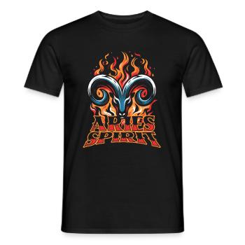 Aries Funny Fire Spirit - Men's T-Shirt - black - Front - AI Model Male 178 light (178cm)
