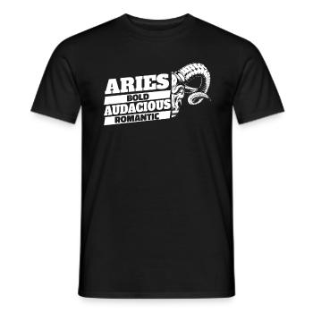 Aries Zodiac Signs Features - Men's T-Shirt - black - Front - AI Model Male 178 light (178cm)