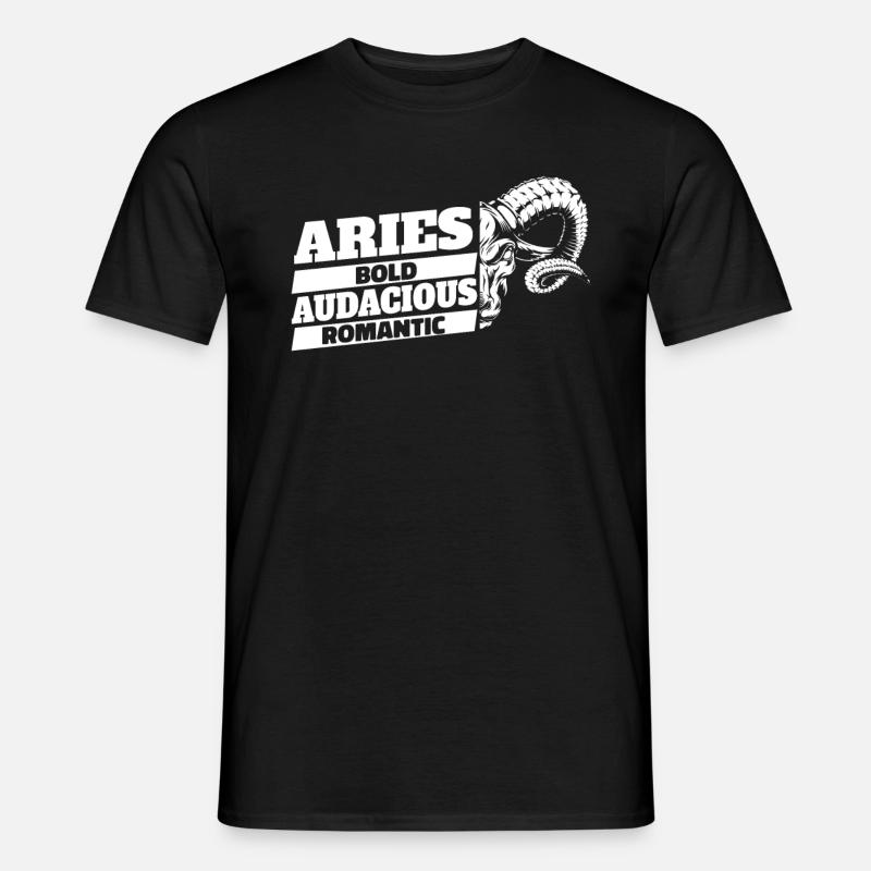 Widder Sternzeichenmerkmale - Männer T-Shirt - Schwarz