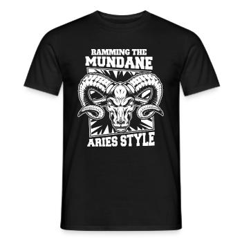 Widder - Männer T-Shirt - Schwarz - Vorne - AI Model Male 178 light (178cm)