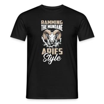 Widder - Männer T-Shirt - Schwarz - Vorne - AI Model Male 178 light (178cm)