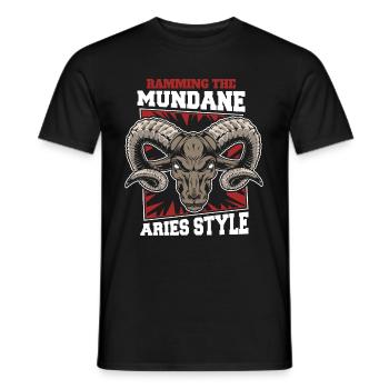 Widder - Männer T-Shirt - Schwarz - Vorne - AI Model Male 178 light (178cm)