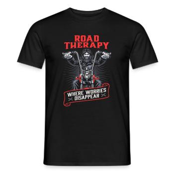 Motorrad Biker Motorbike Motorcycle Therapy - Männer T-Shirt - Schwarz - Vorne - AI Model Male 178 light (178cm)