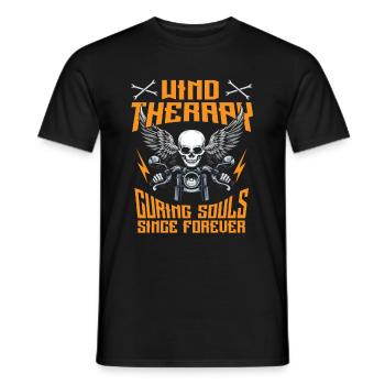 Motorrad Biker Moto Moto Thérapie - T-shirt homme - noir - Devant - AI Model Male 178 light (178cm)