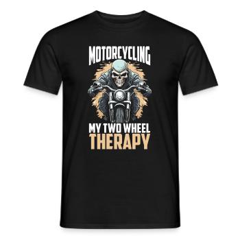 Motorrad Biker Motorbike Motorcycle Therapy - Männer T-Shirt - Schwarz - Vorne - AI Model Male 178 light (178cm)