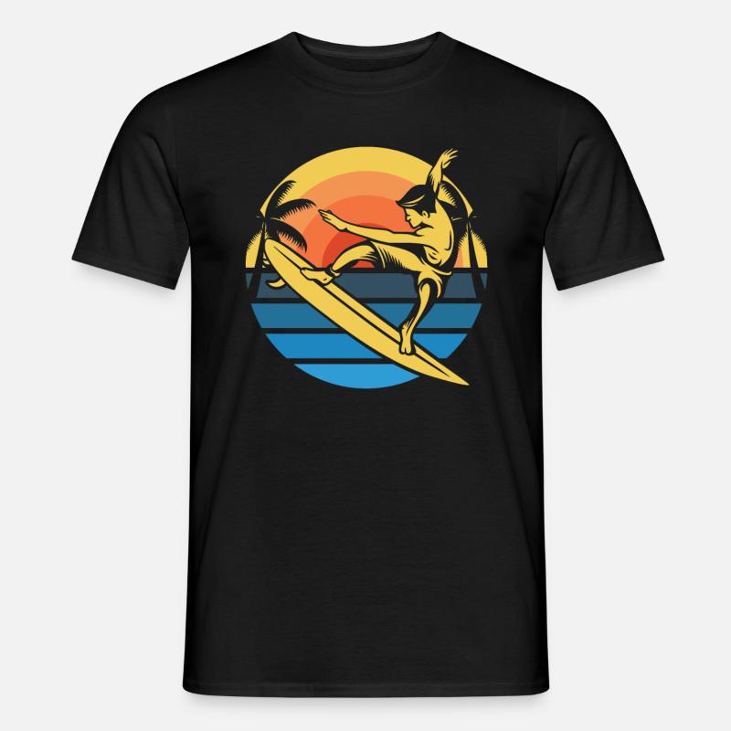 Surfer Surfen - Männer T-Shirt - Schwarz