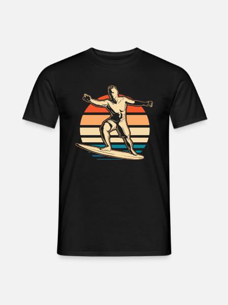 Surfer Surfen - Männer T-Shirt - Schwarz