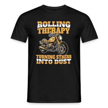 Motorrad Biker Motorbike Motorcycle Therapy - Männer T-Shirt - Schwarz - Vorne - AI Model Male 178 light (178cm)