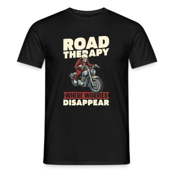 Motorrad Biker Motorbike Motorcycle Therapy - Männer T-Shirt - Schwarz - Vorne - AI Model Male 178 light (178cm)