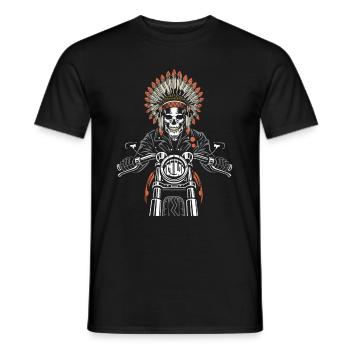 Motorrad Biker Moto Skull Moto - T-shirt homme - noir - Devant - AI Model Male 178 light (178cm)