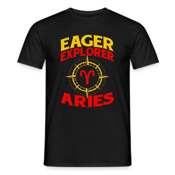 Widder Abenteuer - Männer T-Shirt - Schwarz - Vorne - AI Model Male 178 light (178cm)