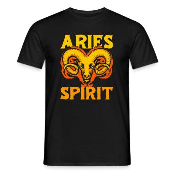 Widder Feuergeist - Männer T-Shirt - Schwarz - Vorne - AI Model Male 178 light (178cm)