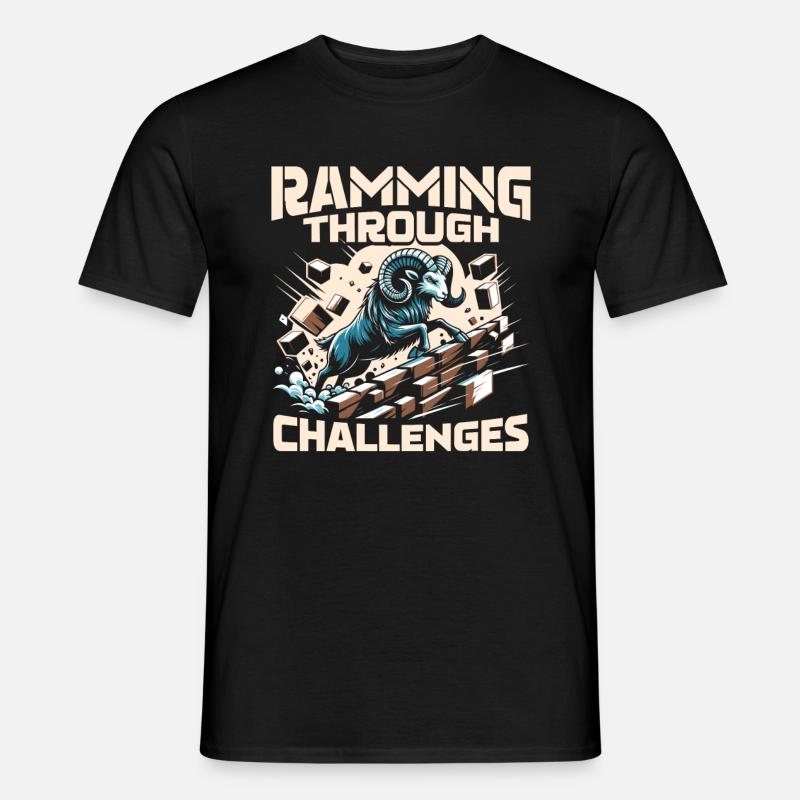 Widder Lustig Tier Widder - Männer T-Shirt - Schwarz