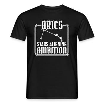 Widder Sternzeichen - Männer T-Shirt - Schwarz - Vorne - AI Model Male 178 light (178cm)