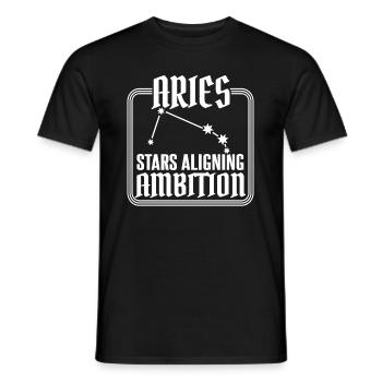 Widder Sternzeichen - Männer T-Shirt - Schwarz - Vorne - AI Model Male 178 light (178cm)