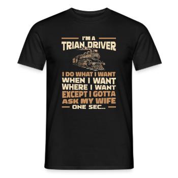 Lokführer Zugführer - Männer T-Shirt - Schwarz - Vorne - AI Model Male 178 light (178cm)