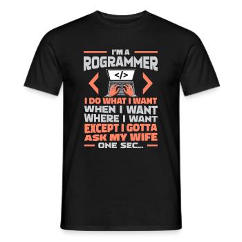 Développeur, Codeur, Programmeur - T-shirt homme - noir - Devant - AI Model Male 178 light (178cm)