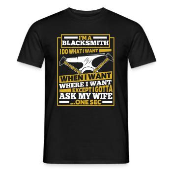 Blacksmith Metalworker - Men's T-Shirt - black - Front - AI Model Male 178 light (178cm)